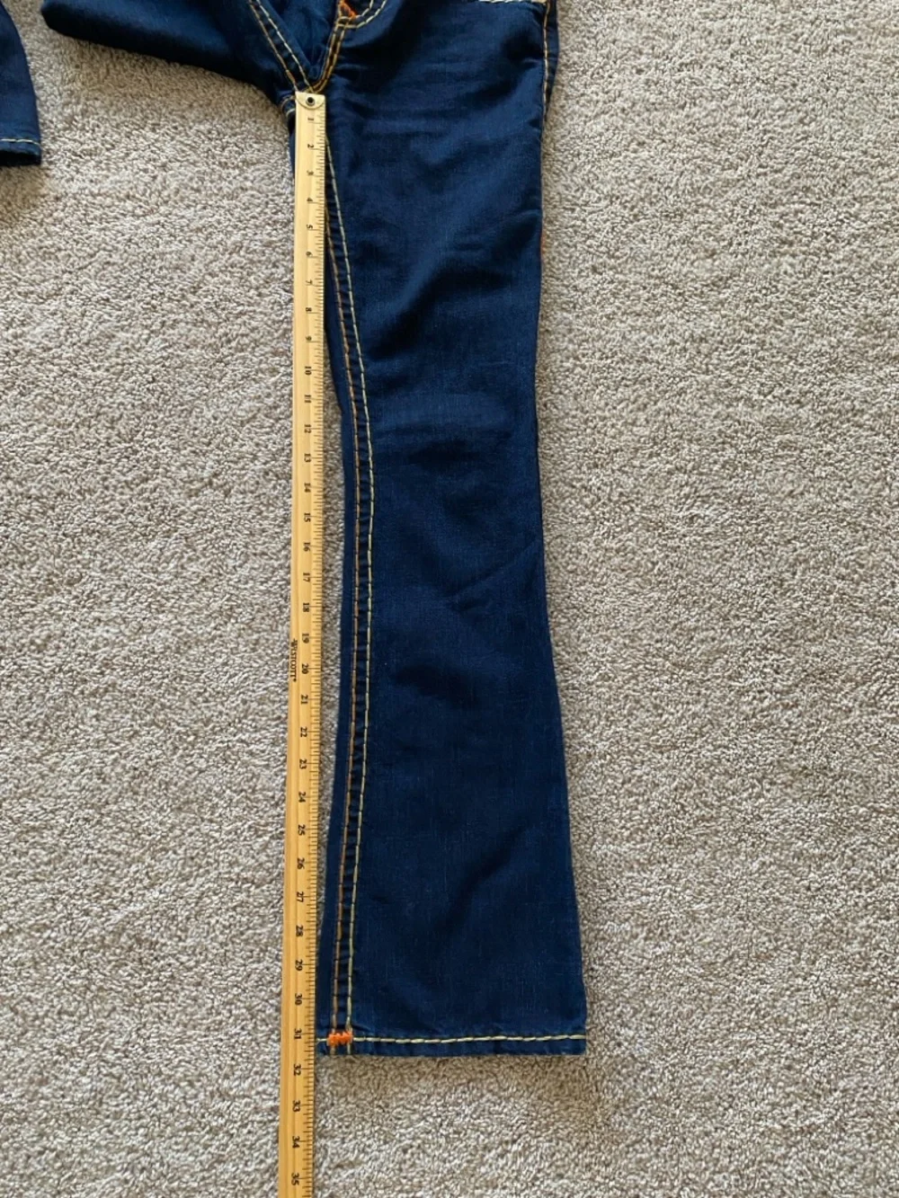 True Religion Womens Becca Mid Rise Bootcut Jean Sz 27 Thick Stitching! Y2K - Picture 16 of 16